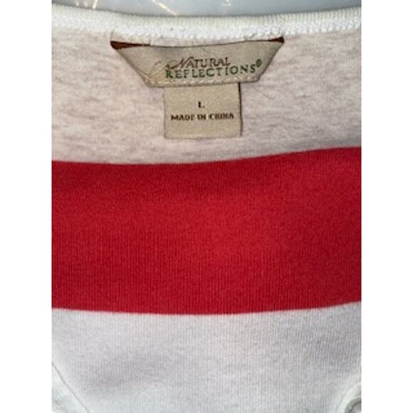 Natural Reflection Striped Short-Sleeve Shirt Size Women's Large - Picture 5 of 11